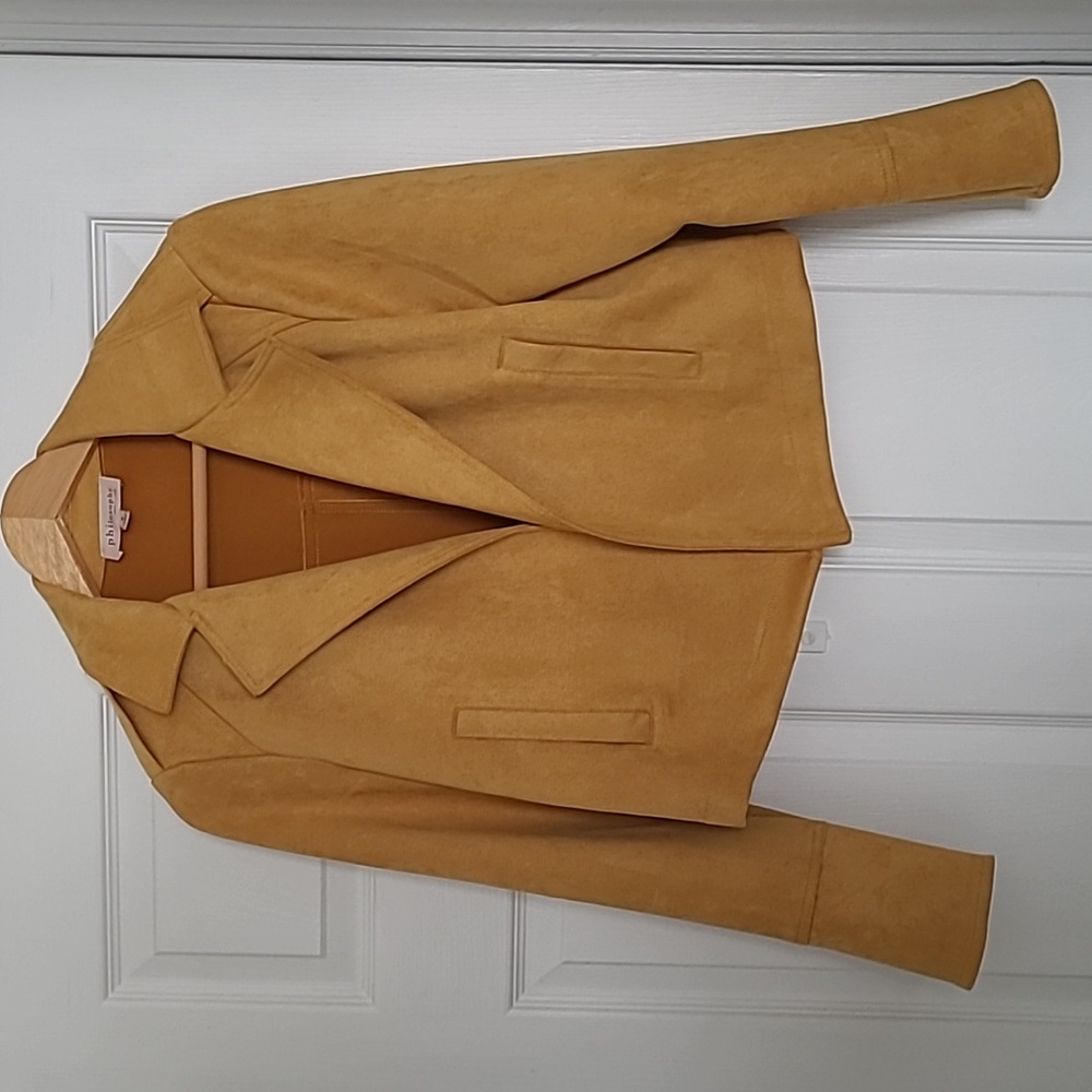 Faux Suede Jacket Mustard Size S